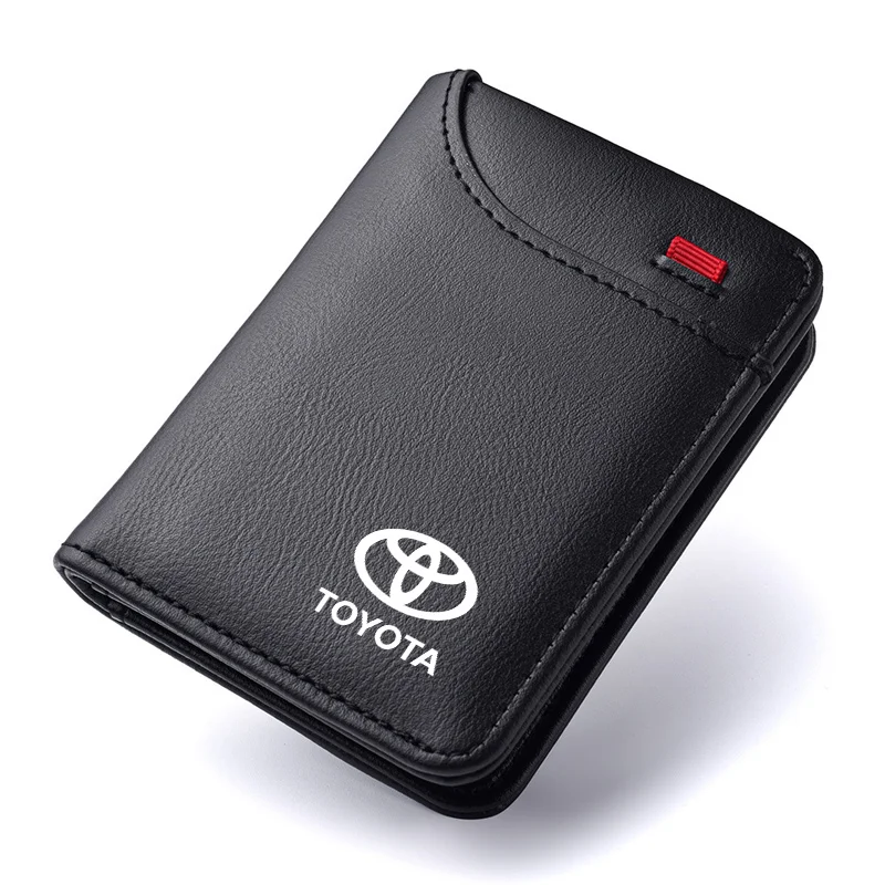 

Мужской кожаный кошелек с логотипом автомобиля для Toyota Camry Auris Corolla Yaris Aygo RAV4 Prius CHR Hilux Avensis Land Cruiser