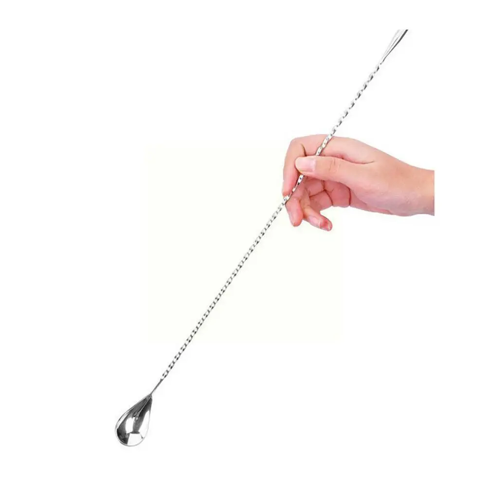 

Steel Water Drop Bar Spoon Fine Thread Bar Spoon Bartending Stirring Spoon Teardrop Bar Cocktail Mixing Bar D8M6