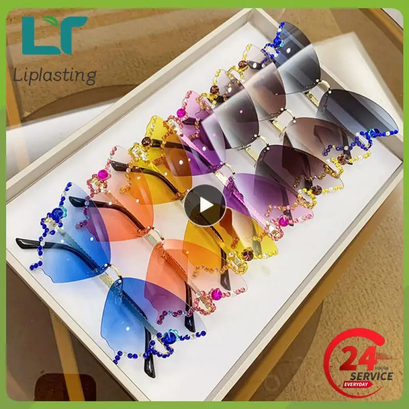 

Очки солнцезащитные в форме бабочки, без оправы