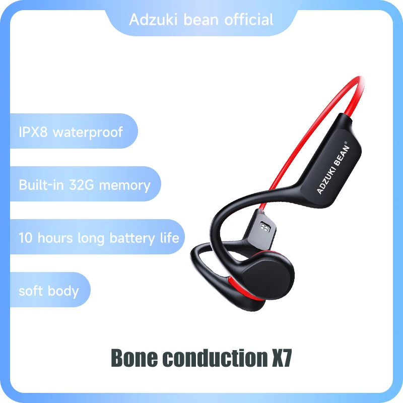 Bone Conduction Earphone IPX8 Swimming Bone Conduction Headphone with Microphone 32GB MP3 Player for Sport Smartphone Headsets