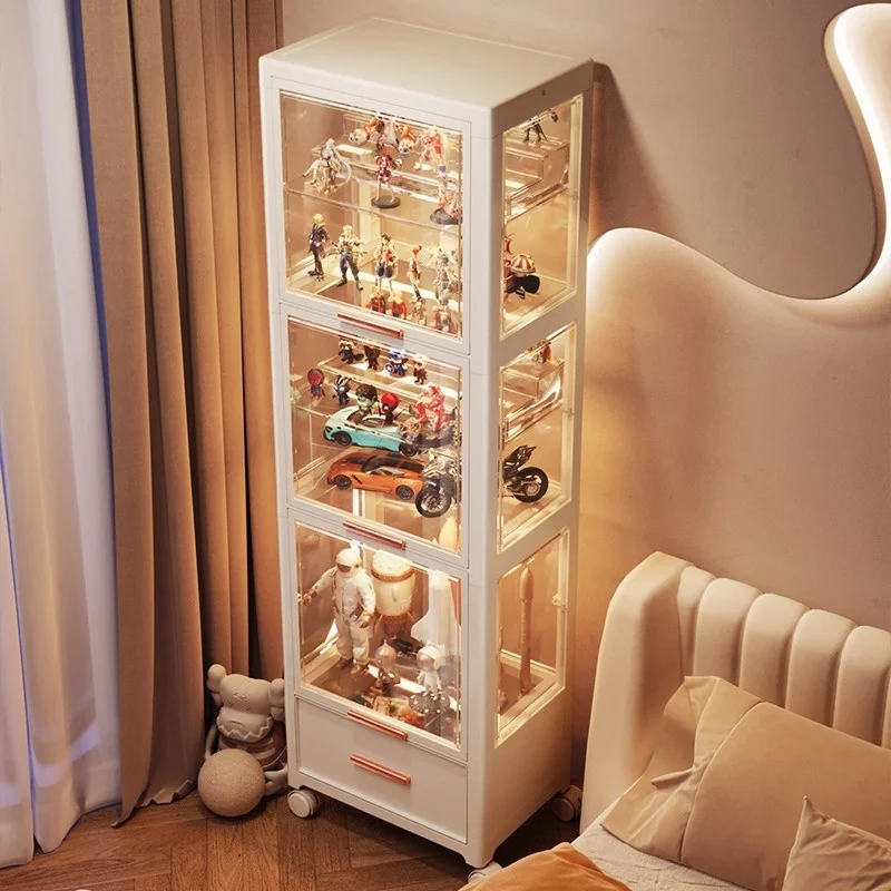 Шкаф для витрин Lego ручной работы с лампой стойка хранения подарков домашняя