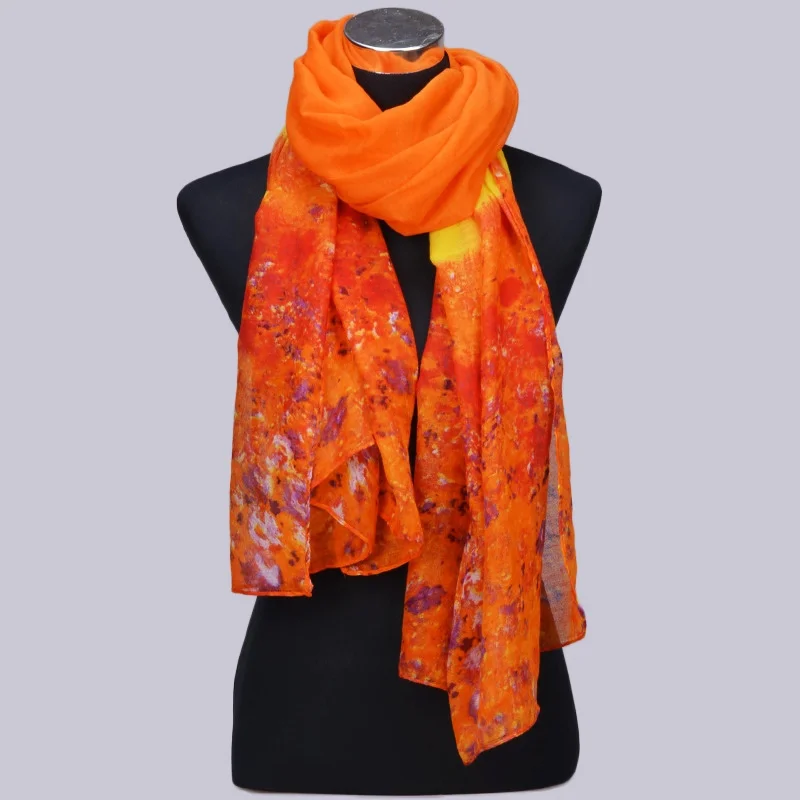 

COONIS Женская мода разноцветный шифон мягкая теплая оболочка Цветочная фотография