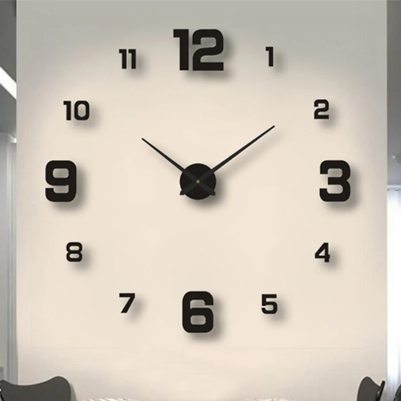 

3D Wall Clocks Luminous DIY Acrylic Mirror Wall Stickers for Home Decor Living Room Quartz Needle Self Adhesive Hanging Watch