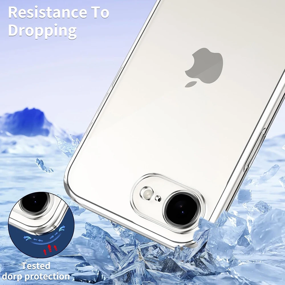Фото Мягкий чехол для iPhone 17e 16e 17 16e, прозрачная ультратонкая силиконовая задняя крышка для iPhone 17e iPhone 16e, прозрачный противоударный чехол №4