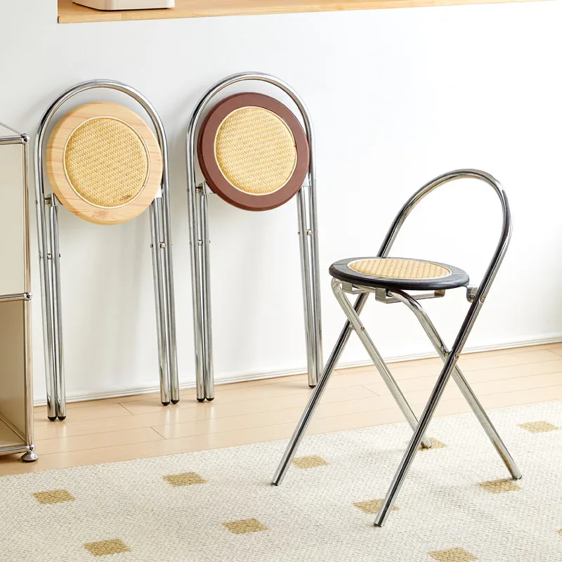 

Metal Folding Dining Chair Modern Livingroom Garden Balcony Computer Room Chair Manicure Relaxing Silla Comedor Home Furniture