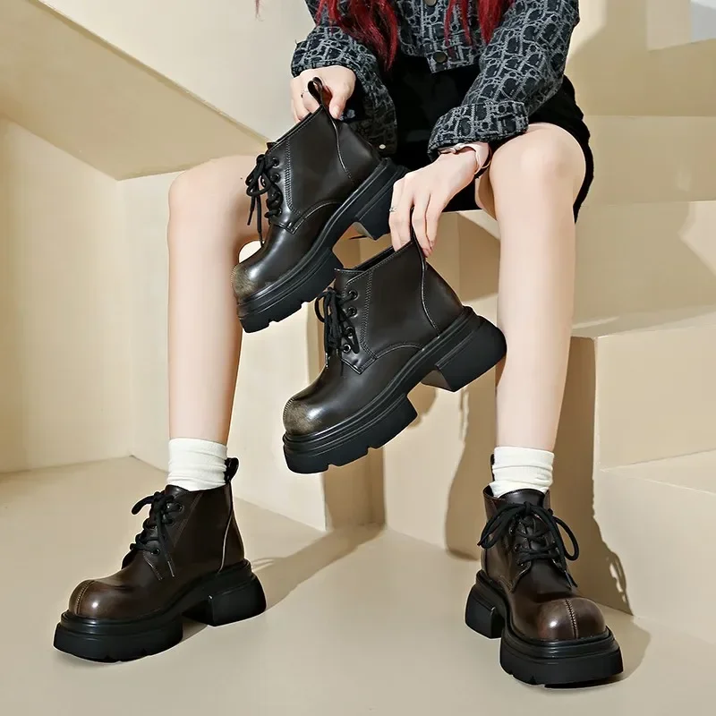 Женские осенне-зимние и осенние ботинки 2024 женская обувь короткие сапоги на