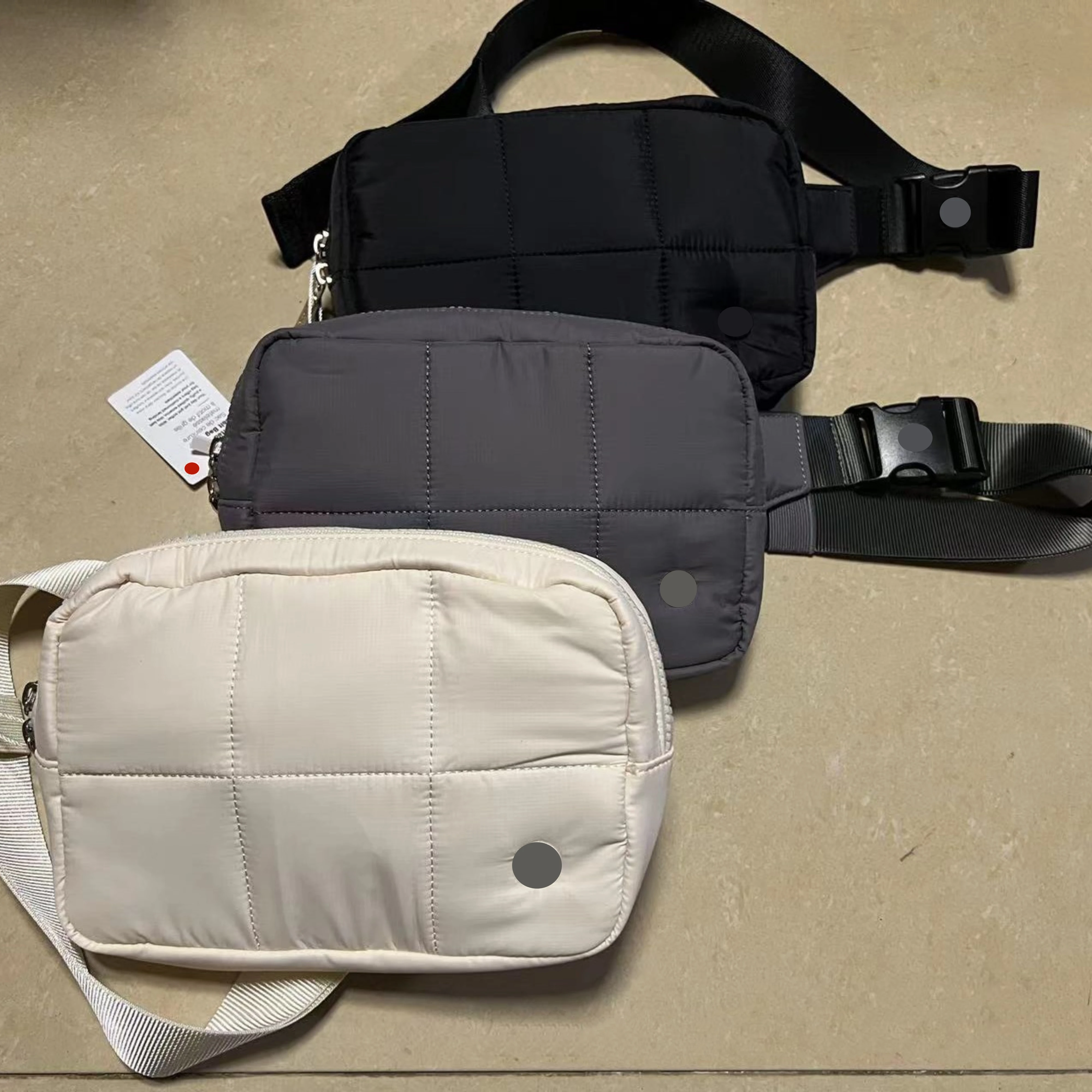 NWT Luluwomen Quilted Grid Belt Bag 1.5L Water-Repellent Fabric Sports Running Fitness Bag Outdoor Sports Leisure Crossbody Bag