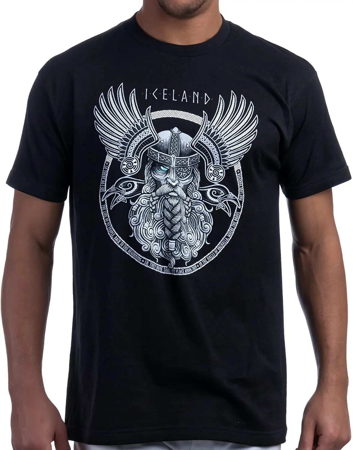 

Iceland Odin | Icelandic Norse Mythology God Reykjavik Valhalla Viking Raven Nordic Thor T-Shirt. Cotton, Loose Casual T-shirt