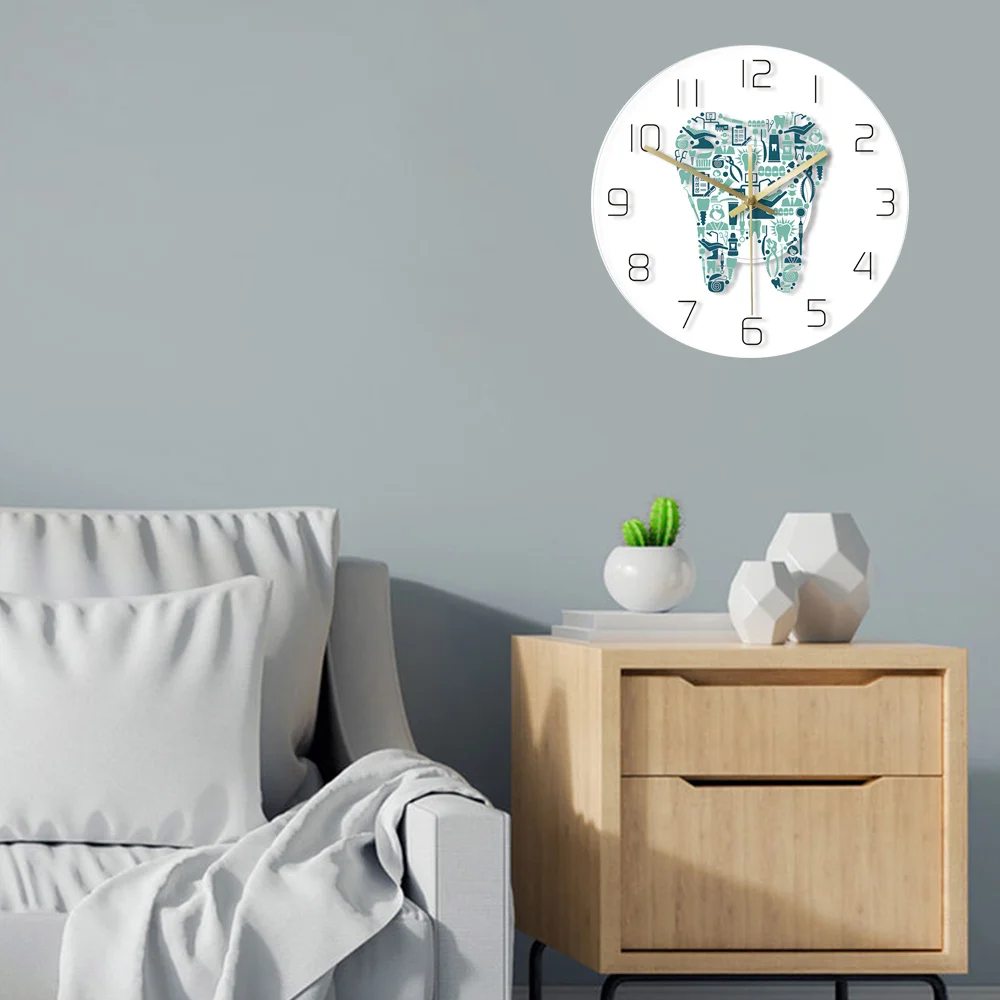 Красочные настенные часы для стоматологической клиники акриловые Подвесные