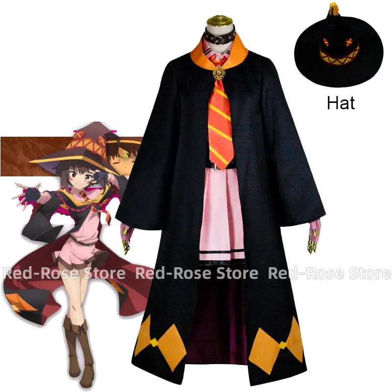 

Аниме Konosuba Megumin Косплей Костюм Kono Subarashi Sekai Ni Shukufuku Wo! Волшебный халат Archwizard, Униформа, юбки, наряды