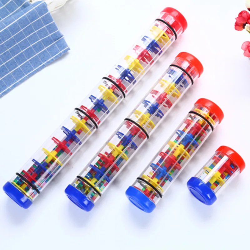 

1PC Rainbow Hourglass Rainmaker Rain Stick Musical Toy Raindrop Sound for Kids Plastic Learning Education Toy Musical Instrument
