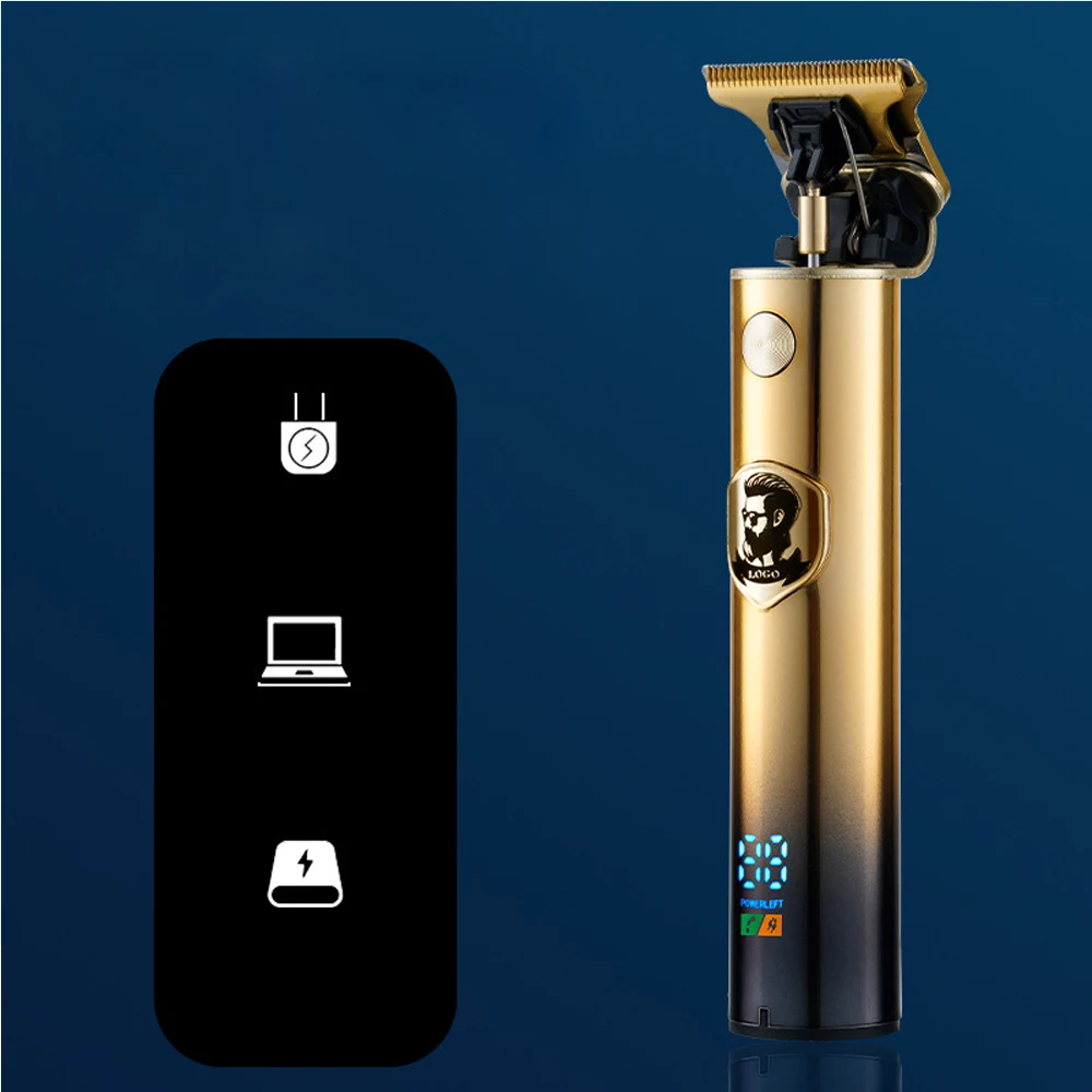 2023 Электрический триммер для волос с ЖК-дисплеем машинка стрижки Беспроводная