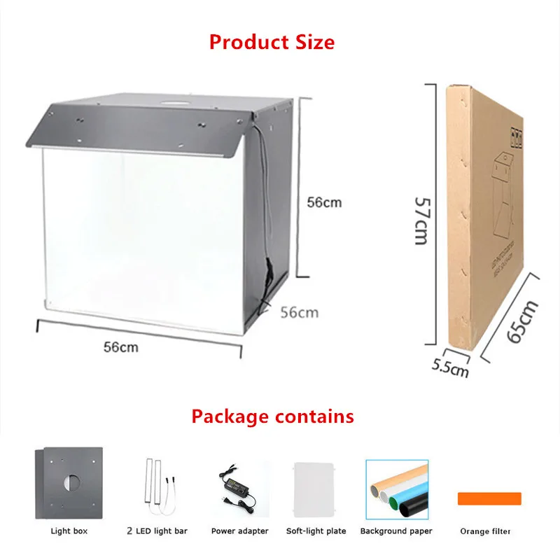 Складной лайтбокс для фотосъемки SANOTO 56 см