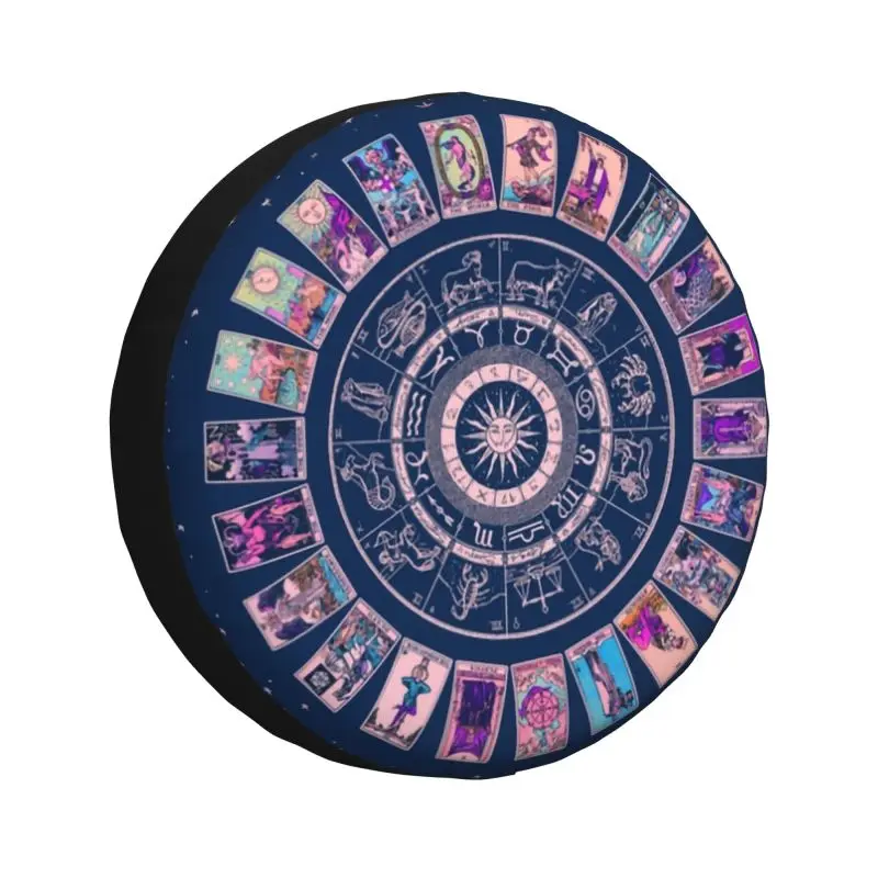 

Goth Zodiac Astrology Chart Spare Tire Cover for Suzuki Mitsubish Major Arcana Tarot SUV RV 4x4 Car Wheel Protectors Accessories