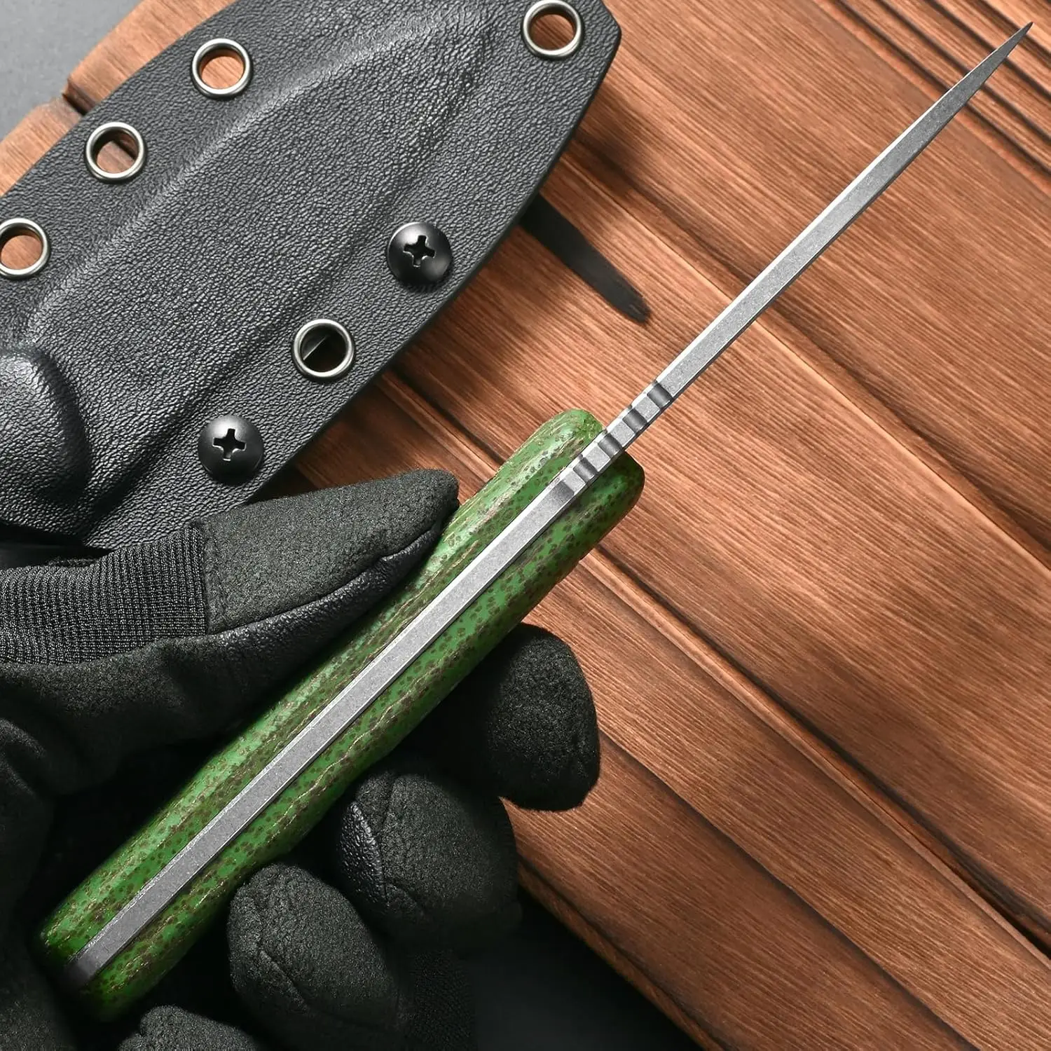 Фото Нож Eafengrow FF118 с фиксированным клинком из стали VG10, рукоять из микарты, цельнометаллический, с ножнами из кайдекса для активного отдыха, кемпинга, работы и выживания №5