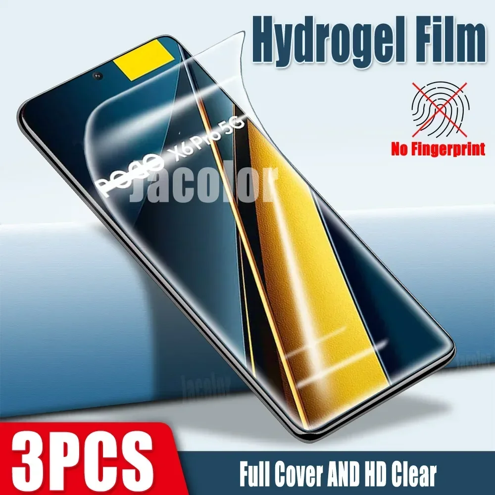 3 шт. Гидрогелевая Защитная пленка для экрана Xiaomi Poco X6 X5 X4 Pro 5G GT X 6 5 4GT 5Pro 6Pro 4Pro X6Pro