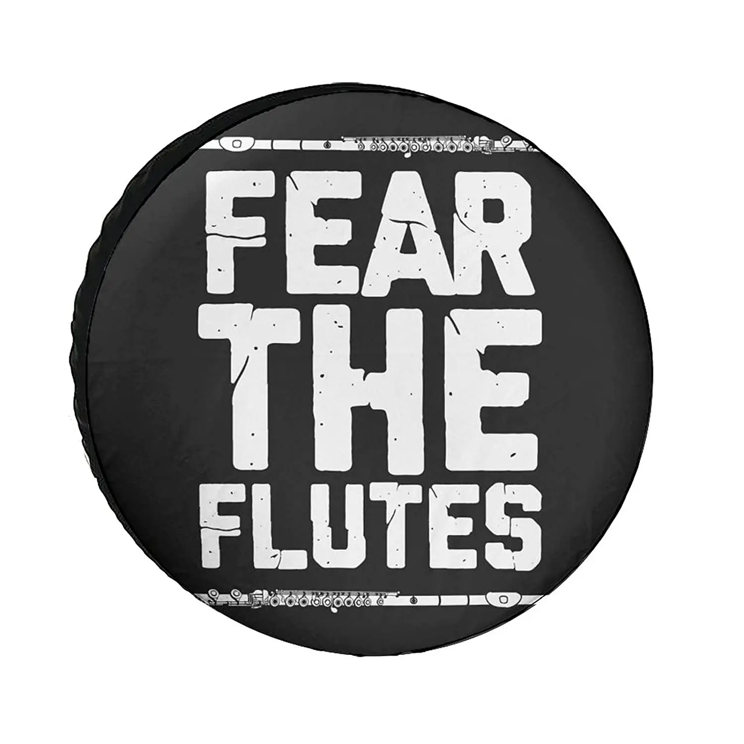 

Flute Design Vintage Universe Exploration Tire Covers Wheel Cover Protectors Weatherproof UV Protection Spare Tire