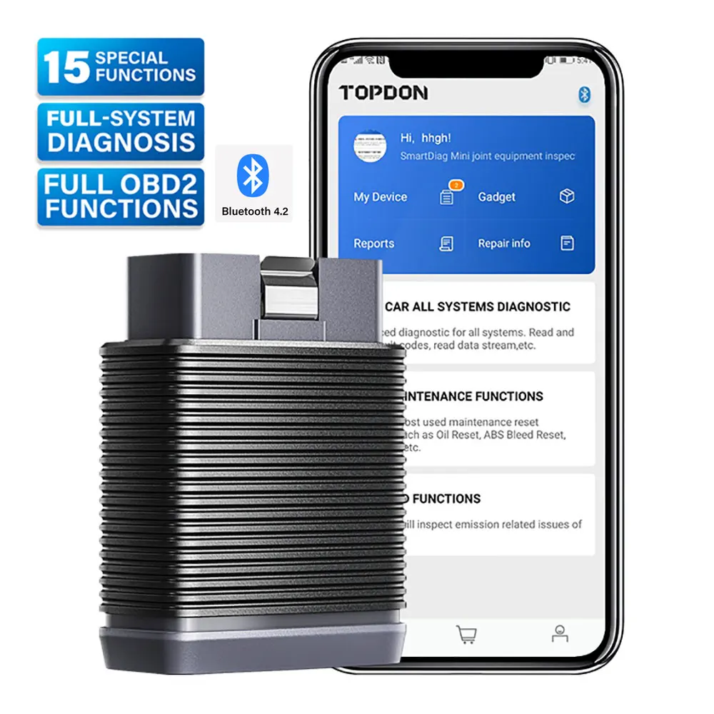Bluetooth-сканер Topdon OBD2 автомобильный диагностический инструмент считыватель кодов