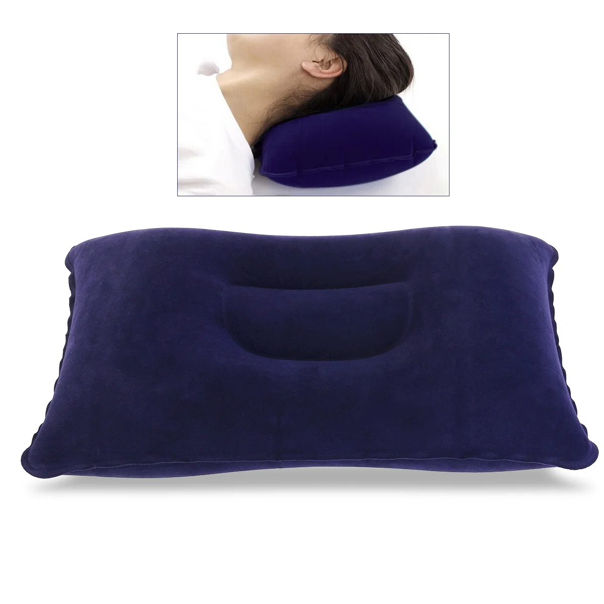 

1pc Pillow Blue Pillow Outdoor Pillow Flocking Pillow for Vacation Outdoor