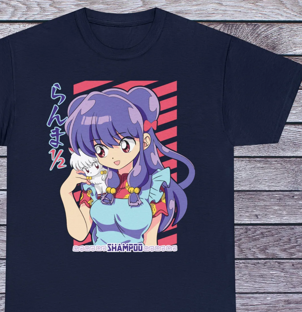 Kawaii Waifu шампунь футболка Японская манга Ranma 1/2 90-х аниме одежда