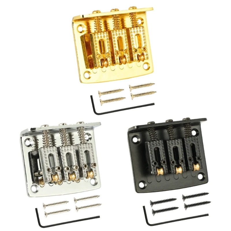 

Y1QE 3-струнный гитарный мост, детали для гитары с четырьмя крепежными винтами и гаечным ключом для электронной гитары