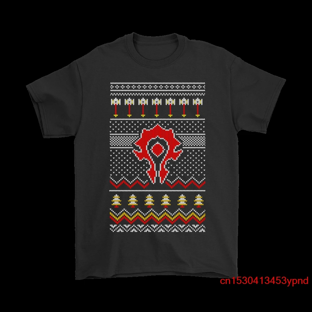 

World of Warcraft Merry Christmas The Horde Shirts man's t-shirt World of Warcraft tee Short sleeve