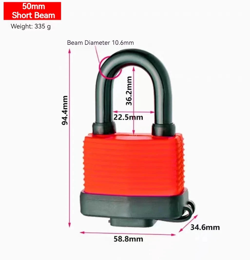 

Супермощный Водонепроницаемый Уличный Противоугонный Замок, Сверхпрочный Навесной Замок С Ключом Для Защиты Грузовых Фургонов
