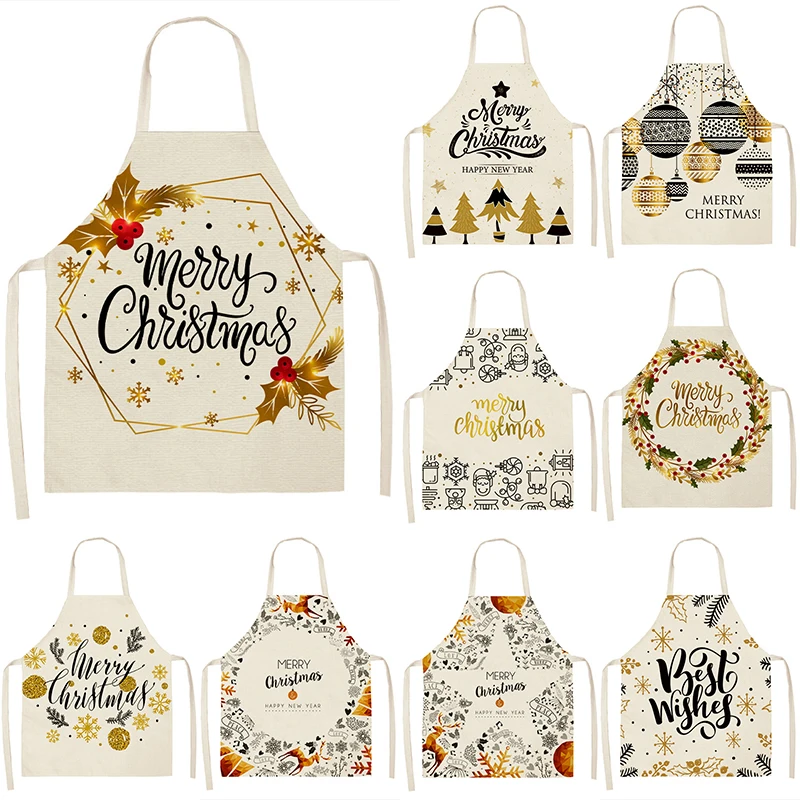 

Christmas theme Woman kitchen apron aprons for women Men kitchen apron goods for home kitchen customizable apron Child apron