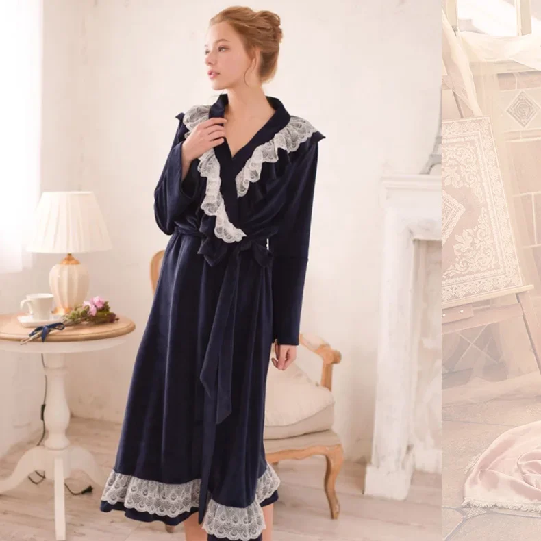 Женские халаты для сна толстые теплые бархатные пижамы. Зимний душ спа-халат