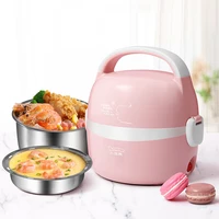 electric lunch box mini rice cooker portable multifunctional electric heating lunch box double layer steamed rice artifact