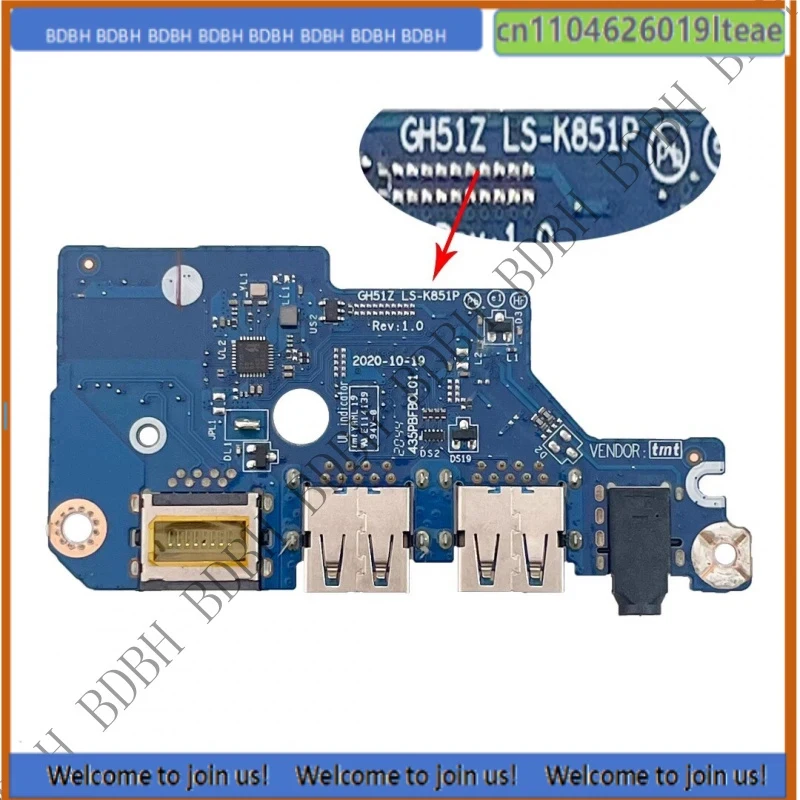 Фото Плата USB-порта BDBH для Acer Nitro 5 AN515-55 AN515-45, плата питания USB, аудиоплата №1