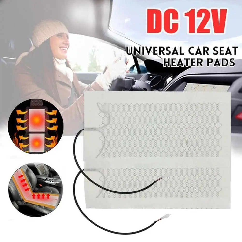 

12v Car Heater Universal Portable Carbon Fiber Heated Pads Heater Heating Winter Covers Switch Warmer B4m8