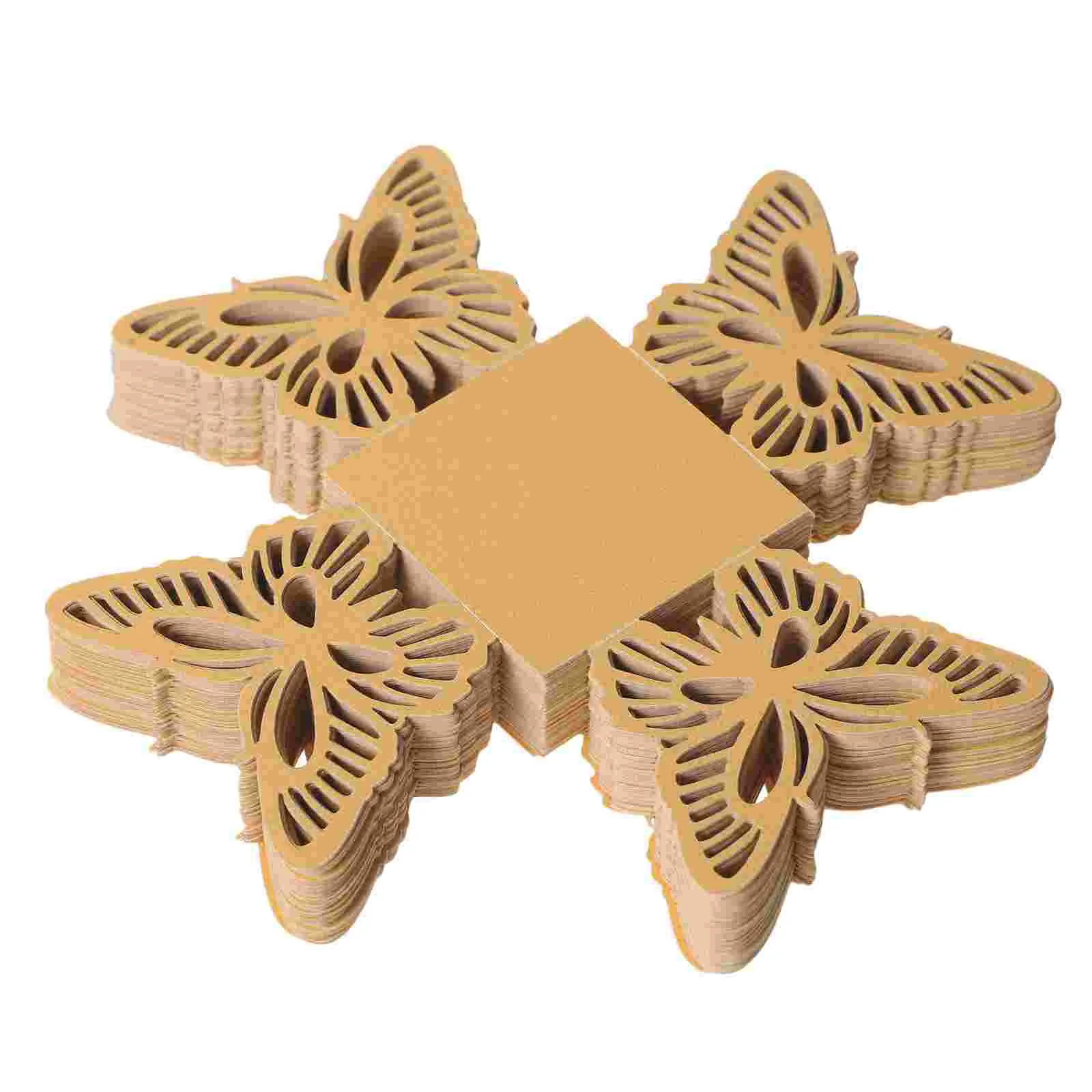 

50 Pcs Chocolate Wrappers Disposable Tray Paper Liner Cake Wrapping Square Cupcake Holder Butterfly Trays Gold Liners Dessert