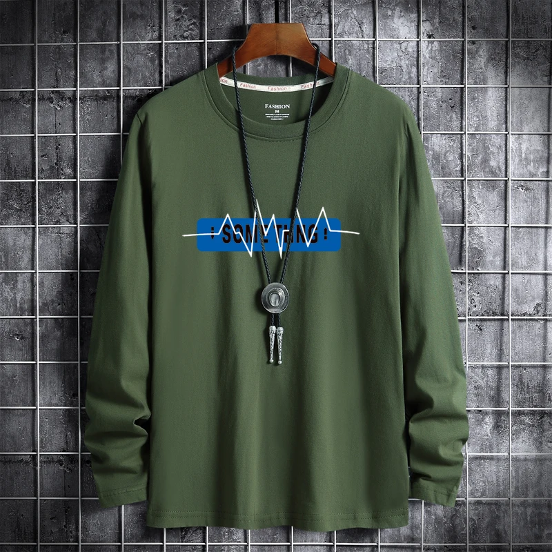 

Long-Sleeve T-Shirts Men Print Thin Cotton Tees