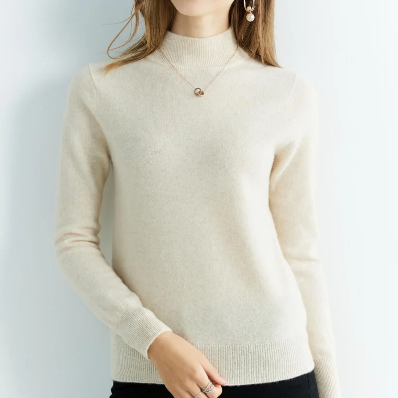 

Women's Knitted Sweaters Cashmere Sweater 100% Merino Wool O-Neck Vintage Pullover 2022 Winter Autumn Jumper Clothing Top Female