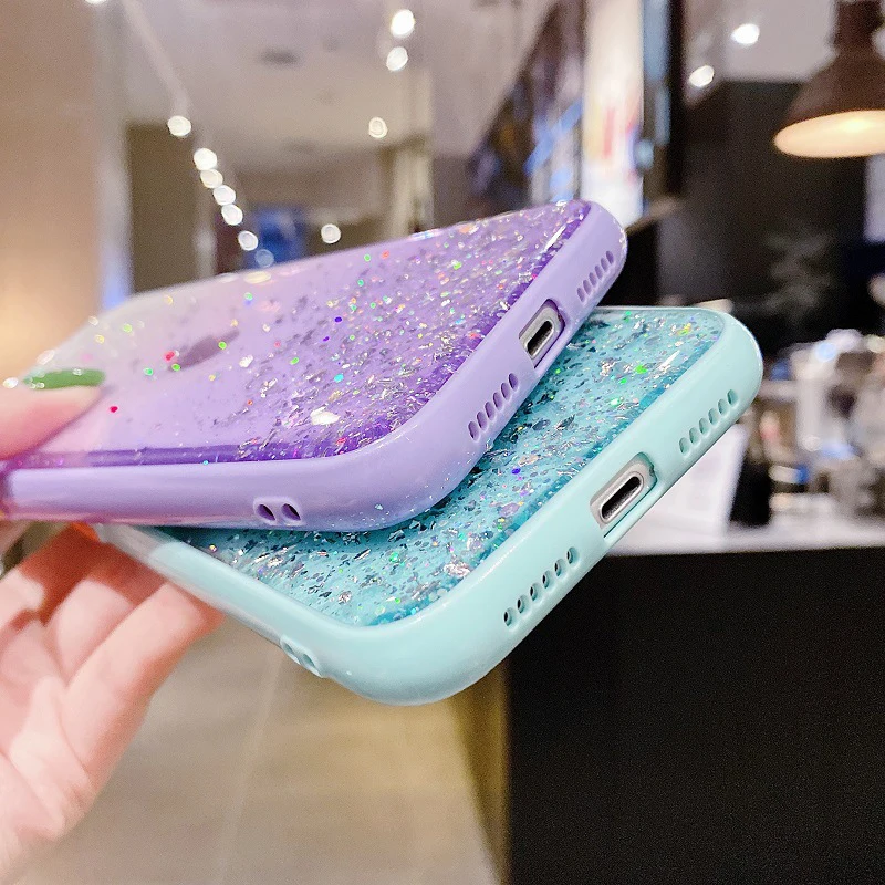 Чехол с блестками и пайетками для iPhone 13 Mini 12 11 Pro Max X Xs XR 6 6s 7 8 Plus SE2020 защита
