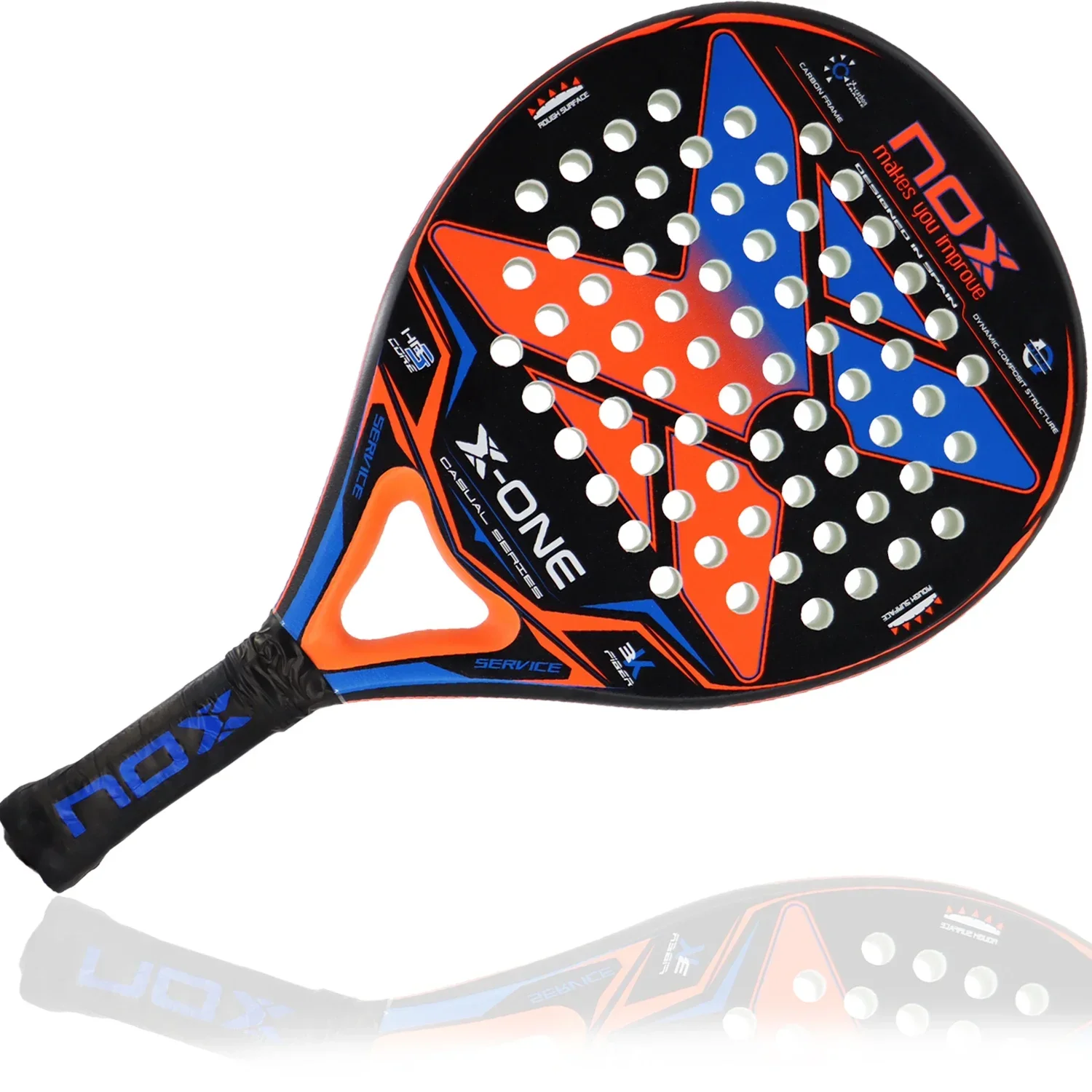 

X-ONE Tennis Padel Racket 3K Carbon Fiber Rough Surface Round Shape with EVA SOFT Memory Padel Paddle