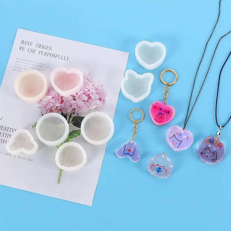 ПЭТ кошка собака кулон эпоксидная смола форма силиконовая DIY брелок Шарм литье
