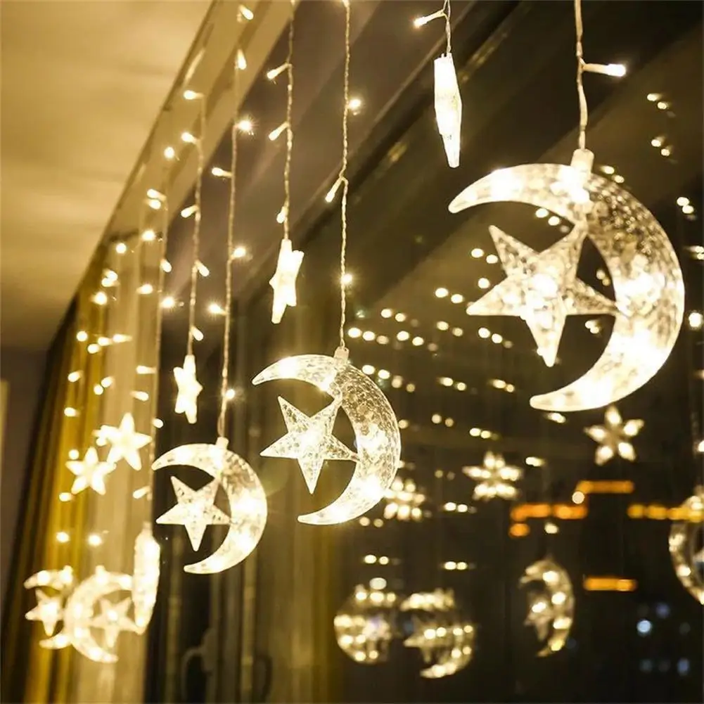 

3.5m Moon Star String Lights Bedroom LED Decorative Light Curtain Light Home Party Wedding Ramadan Decor Ramadan home Supplies