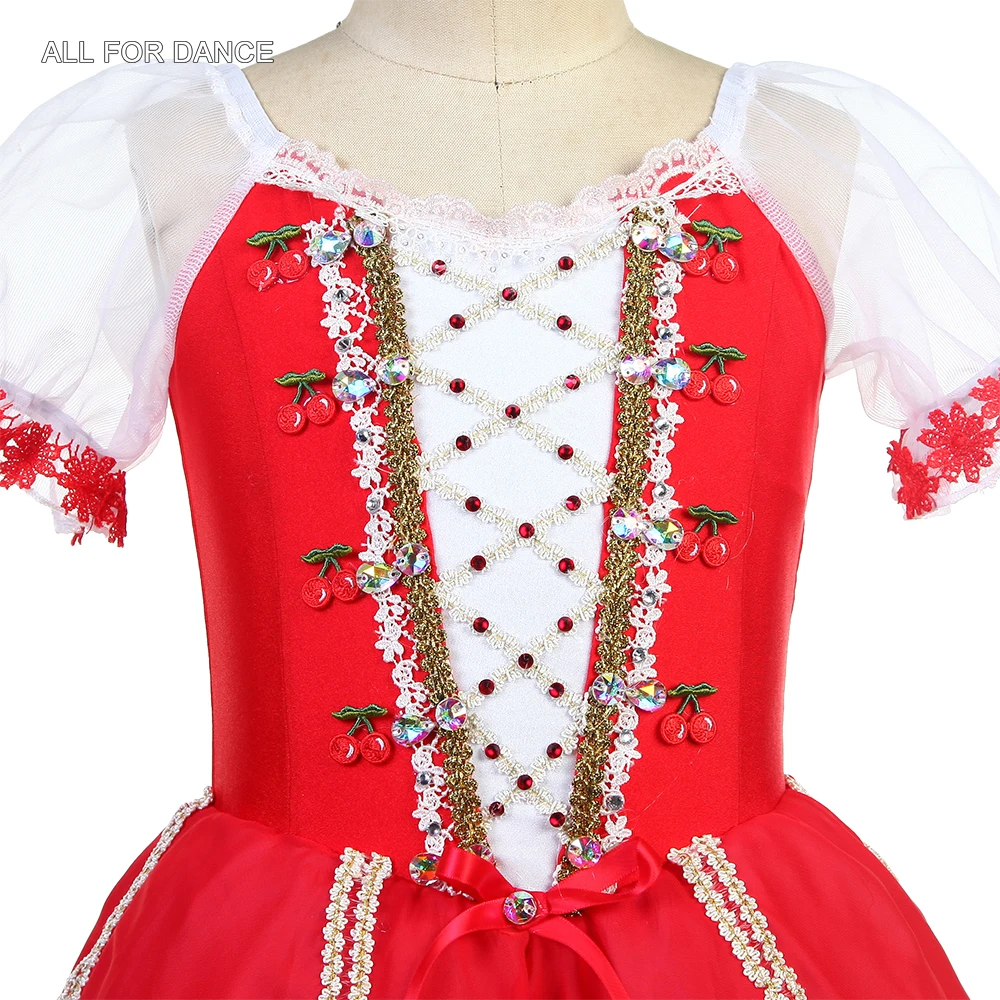 24037 Новые балетные костюмы с короткими рукавами красные танцевальные из