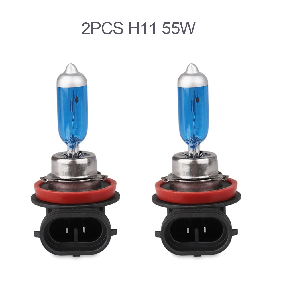

H11 55W 6000K супер яркий белый Галогеновый автомобильный светильник, галогенная лампа, Стайлинг автомобиля, головной светильник, противотуманный светильник s Автомобильная фара аксесуари до машин
