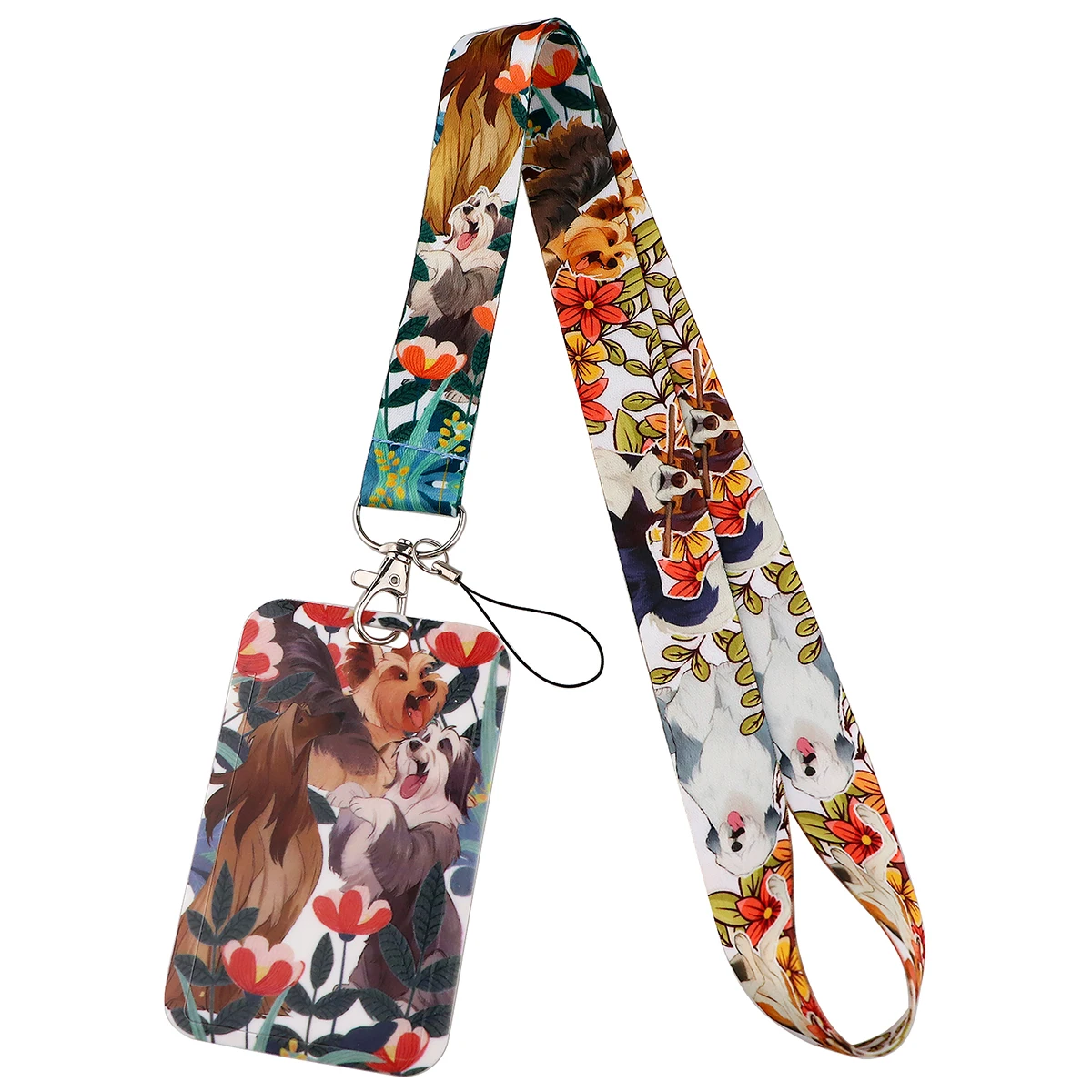 

Cartoon Pet Dog Lanyard Keychain ID Credit Card Cover Pass Mobile Phone Neck Straps Lariat Badge Holder Key Holder Accessories