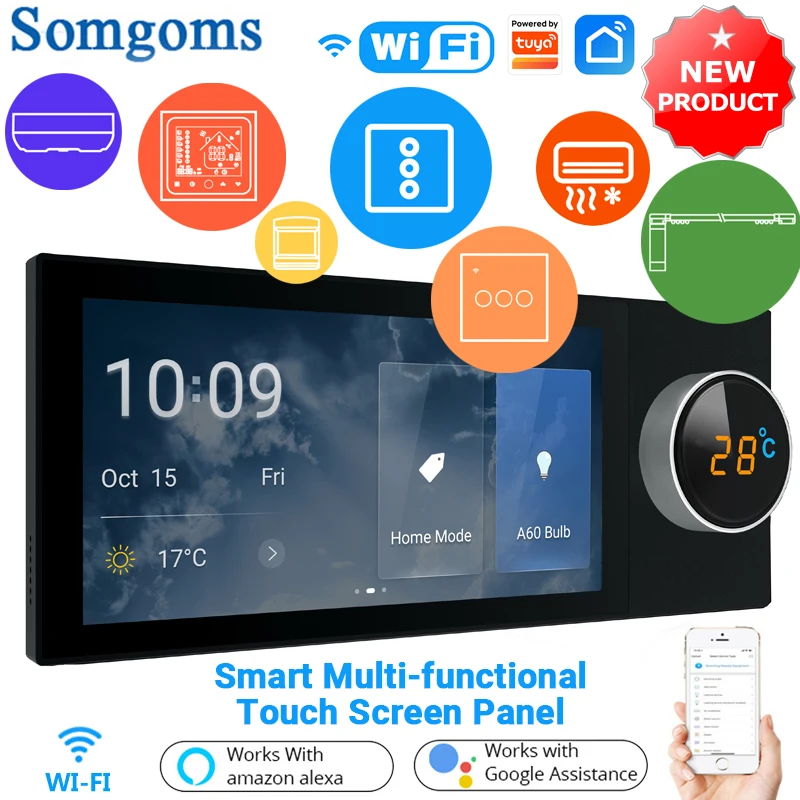 Somgoms Tuya Smart 6-дюймовый HD ЖК-дисплей с сенсорным переключателем