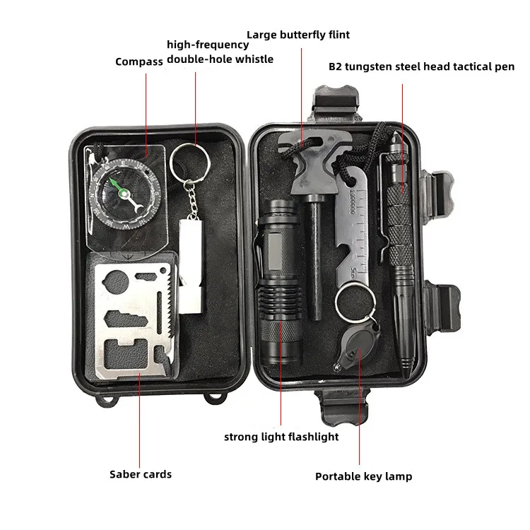 

10 в 1, туристический многофункциональный набор для выживания