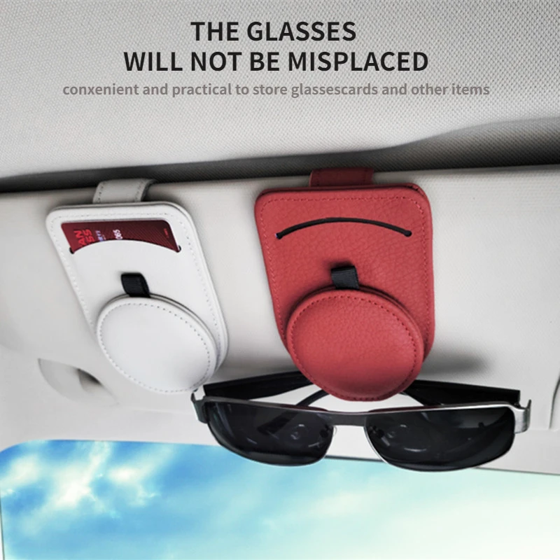 

Кожаный Автомобильный солнцезащитный козырек Чехол для очков держатель для солнцезащитных очков с зажимом Многофункциональный портативный зажим аксессуары для автомобильного интерьера для женщин