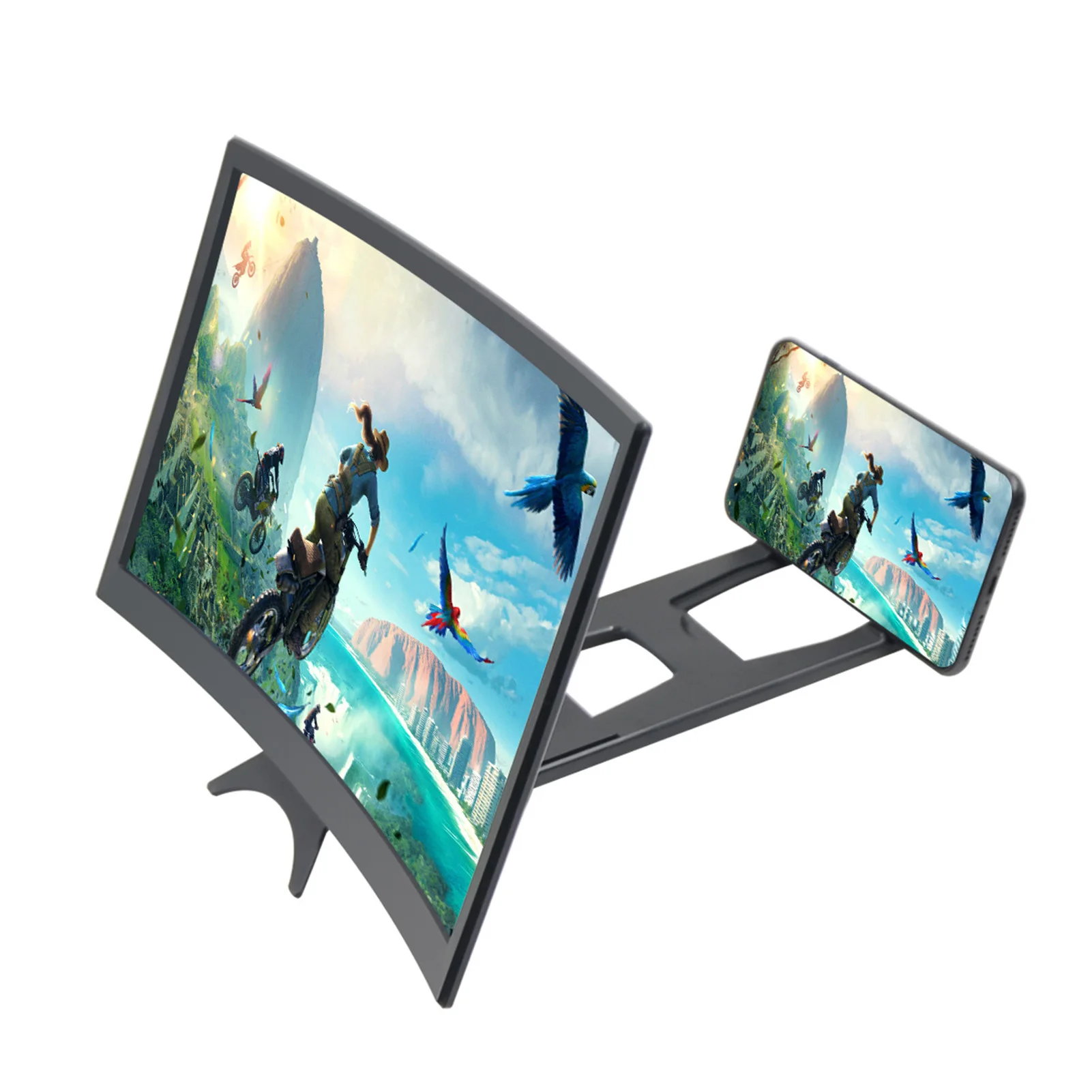 

14 Inch Large Screen 3D HD Amplifier Curved Screen Mobile Phone Screen Magnifier For Smartphone Stand Enlarge