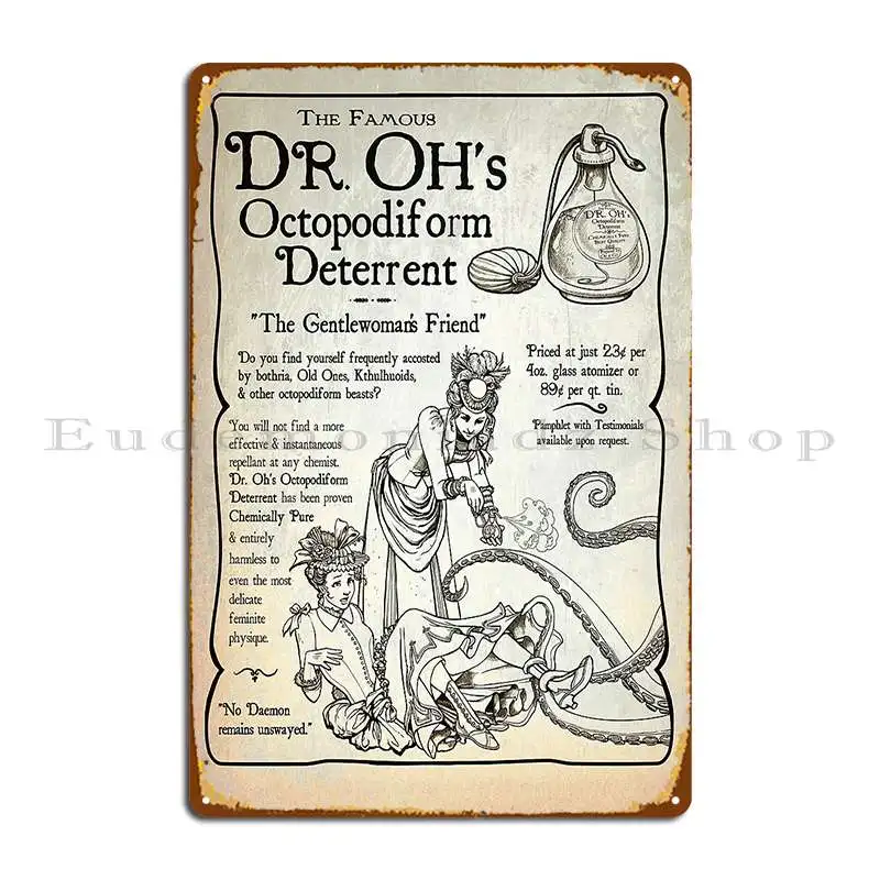 Декоративный плакат с надписью Dr Oh S октоподиформ