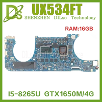 kefu ux534ft motherboard for asus zenbook15 ux534f ux534fn ux534fa notebook mainboard with i5 8265u gtx1650 16g ram 100 working