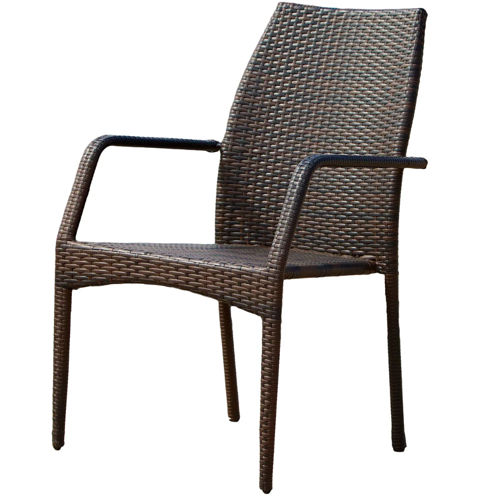 

Коричневые уличные плетеные стулья (набор из 2), садовый стул, уличная мебель, мебель для патио, современный простой набор мебели для патио