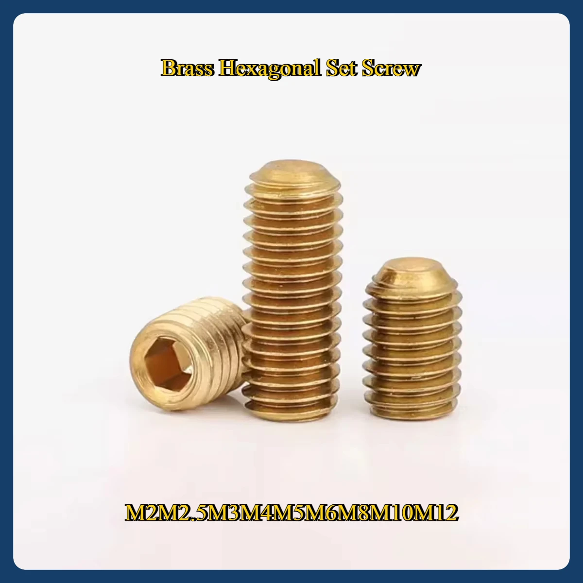 Медный винт с вогнутой головкой без головки Латунный шестигранный установочный винт M2M2.5M3M4M5M6M8M10M12